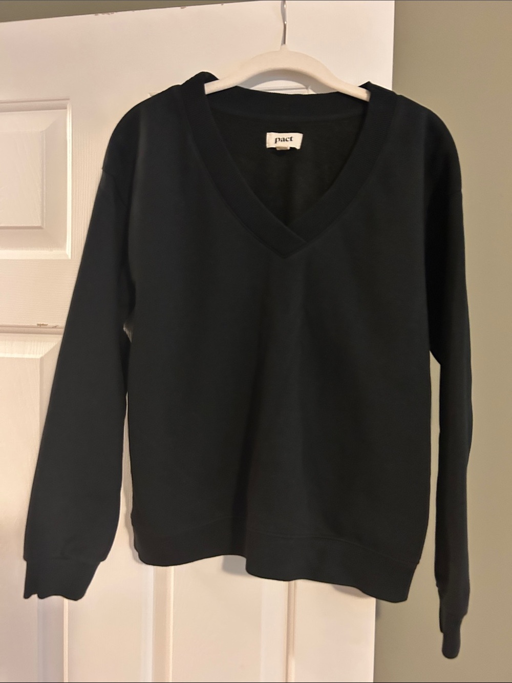 Pact Black V-Neck Pullover Sweatshirt